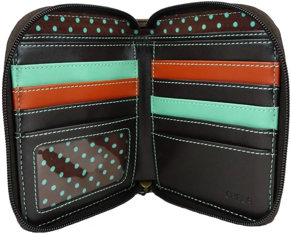 Chala Boston Terrier Zip-Around Wristlet Wallet - Dog Mom Gift