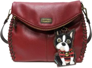 Chala Charming Crossbody Bag Shoulder Handbag With Flap Top and Zipper -Pewter