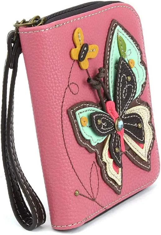 CHALA Charming Crossbody Bag With Flap Top | Flap and Zipper Cross-Body Purse or Shoulder Handbag with Metal Chain - Pink