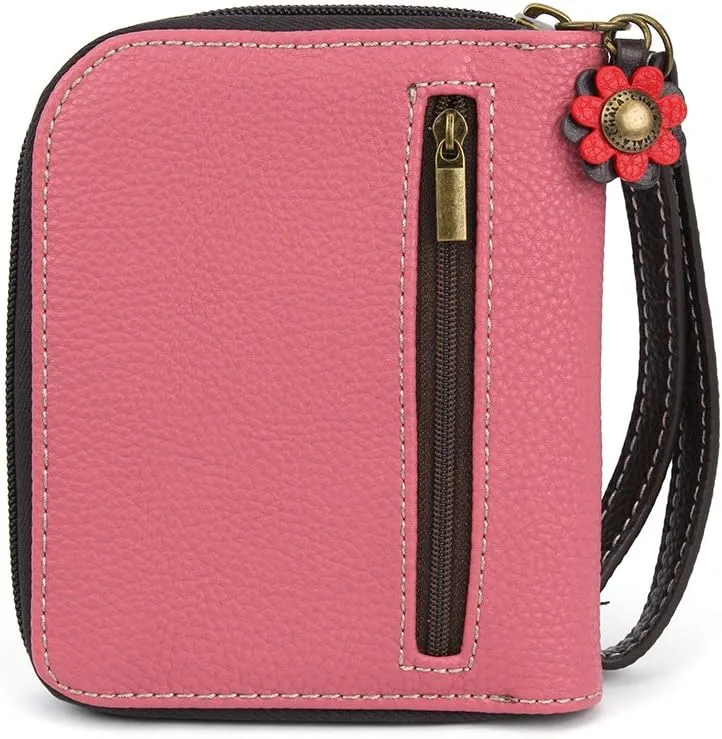 CHALA Charming Crossbody Bag With Flap Top | Flap and Zipper Cross-Body Purse or Shoulder Handbag with Metal Chain - Pink