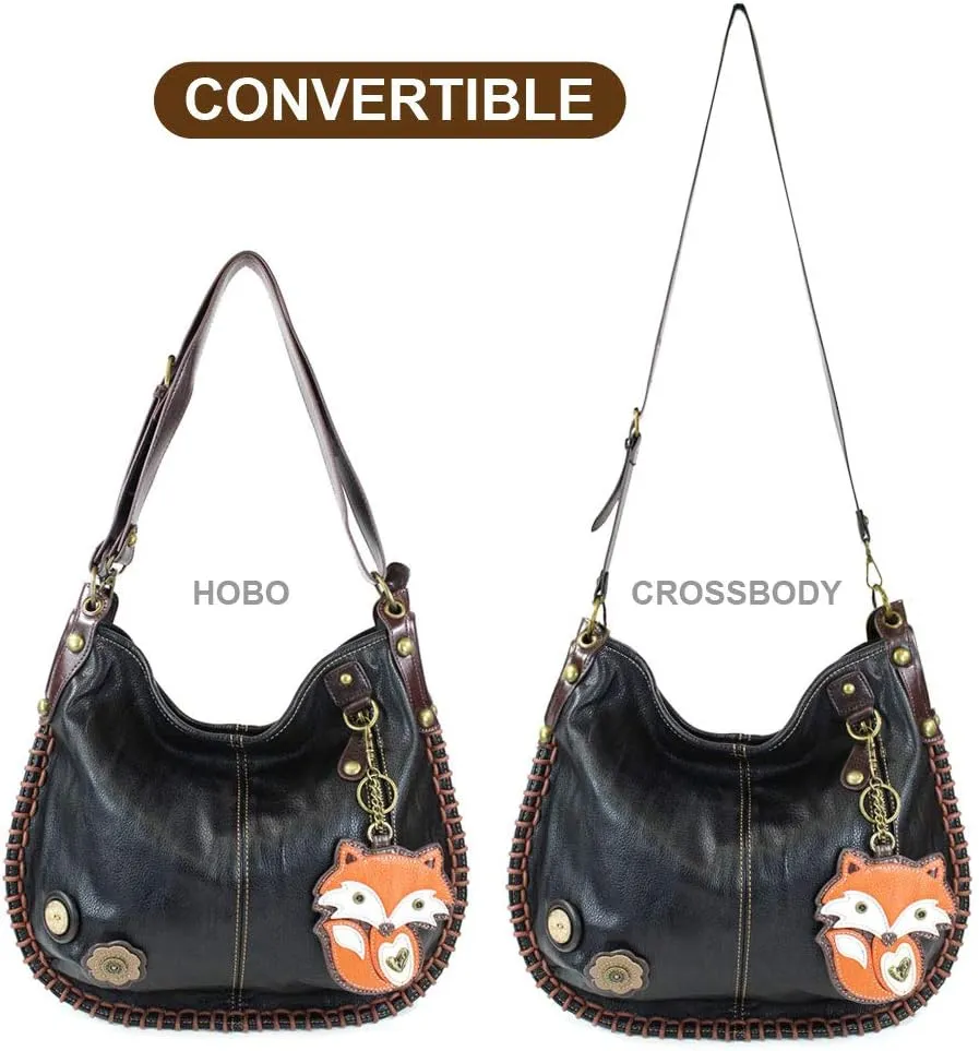 CHALA Handbags Charming Crossbody or Shoulder Convertible Large Chala Purse - BLACK