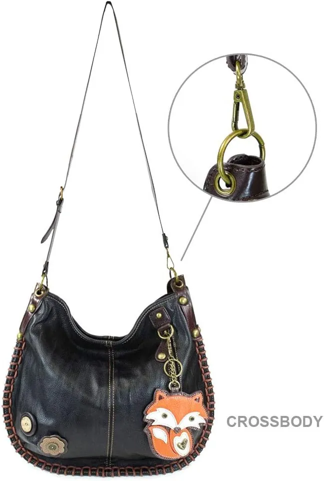 CHALA Handbags Charming Crossbody or Shoulder Convertible Large Chala Purse - BLACK
