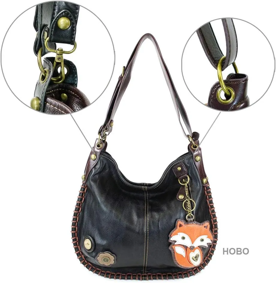 CHALA Handbags Charming Crossbody or Shoulder Convertible Large Chala Purse - BLACK