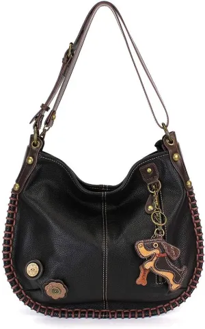 CHALA Handbags Charming Crossbody or Shoulder Convertible Large Chala Purse - BLACK