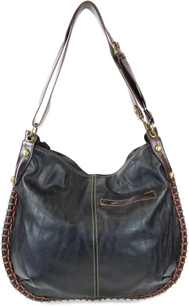 CHALA Handbags Charming Crossbody or Shoulder Convertible Large Chala Purse - BLACK
