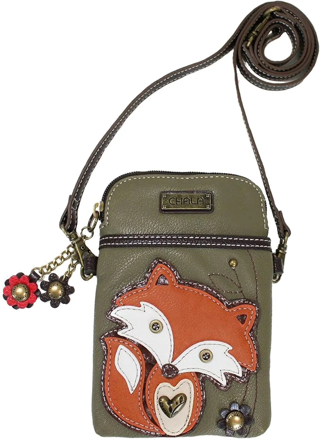 Chala Handbags Fox Cellphone Crossbody Handbag - Convertible Strap Fox Lovers