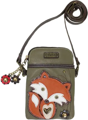 Chala Handbags Fox Cellphone Crossbody Handbag - Convertible Strap Fox Lovers
