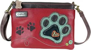 Chala Handbags Paw Print Mini Crossbody Handbag Dog Lovers Convertible Straps Dog Mom