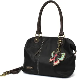 CHALA Laser Cut Crossbody Shoulder bag Tote Bag Faux Leather Black (New Butterfly)