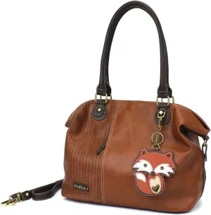 CHALA Laser Cut Crossbody Shoulder bag Tote Bag Faux Leather Brown