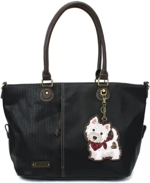 CHALA Laser Cut Crossbody Shoulder bag Tote Bag Faux Leather (Westie)