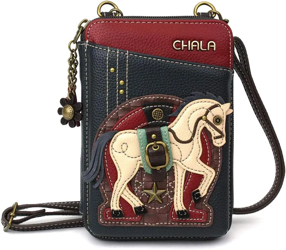 CHALA Wallet Crossbody Cell Phone Purse - Women Faux Leather Multicolor Handbag with Adjustable Strap