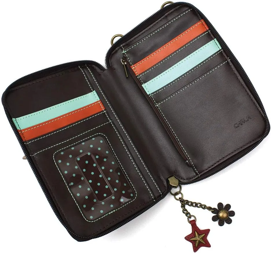 CHALA Wallet Crossbody Cell Phone Purse - Women Faux Leather Multicolor Handbag with Adjustable Strap