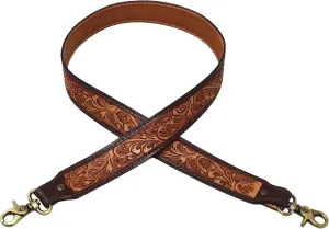 CHALLENGER Western Antique Floral Tooled Leather Replacement Shoulder Purse Strap 115AD01