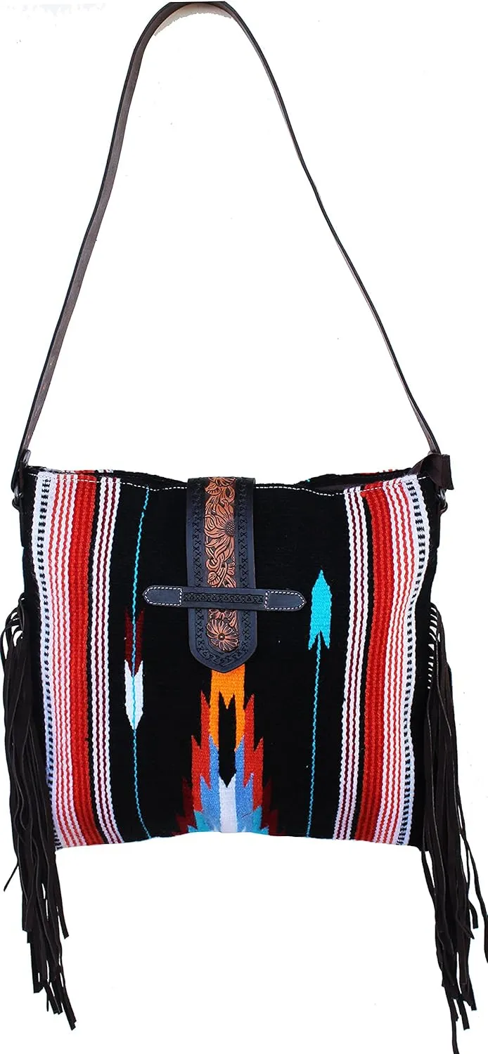 CHALLENGER Women's Western Handwoven Wool Rodeo Cowgirl Handbag Shoulder Purse Tote 27FK11