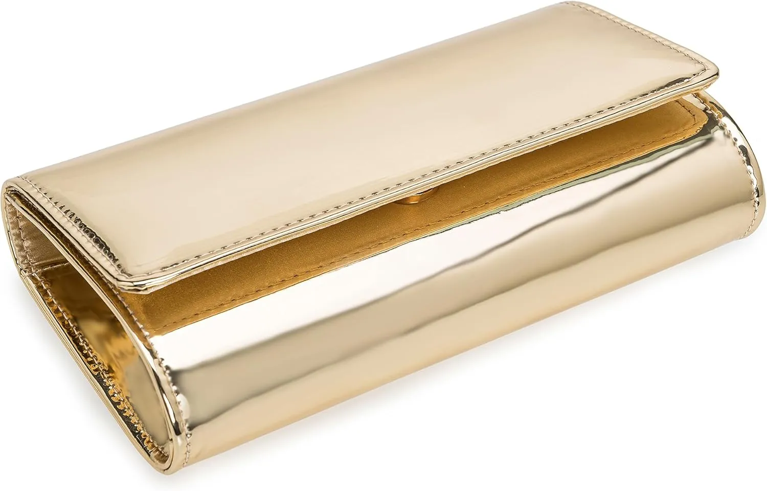 CHARMING TAILOR Faux Leather Wedding Clutch for Women Metallic PU Formal Bag Mirrored Patent Evening Party Purse