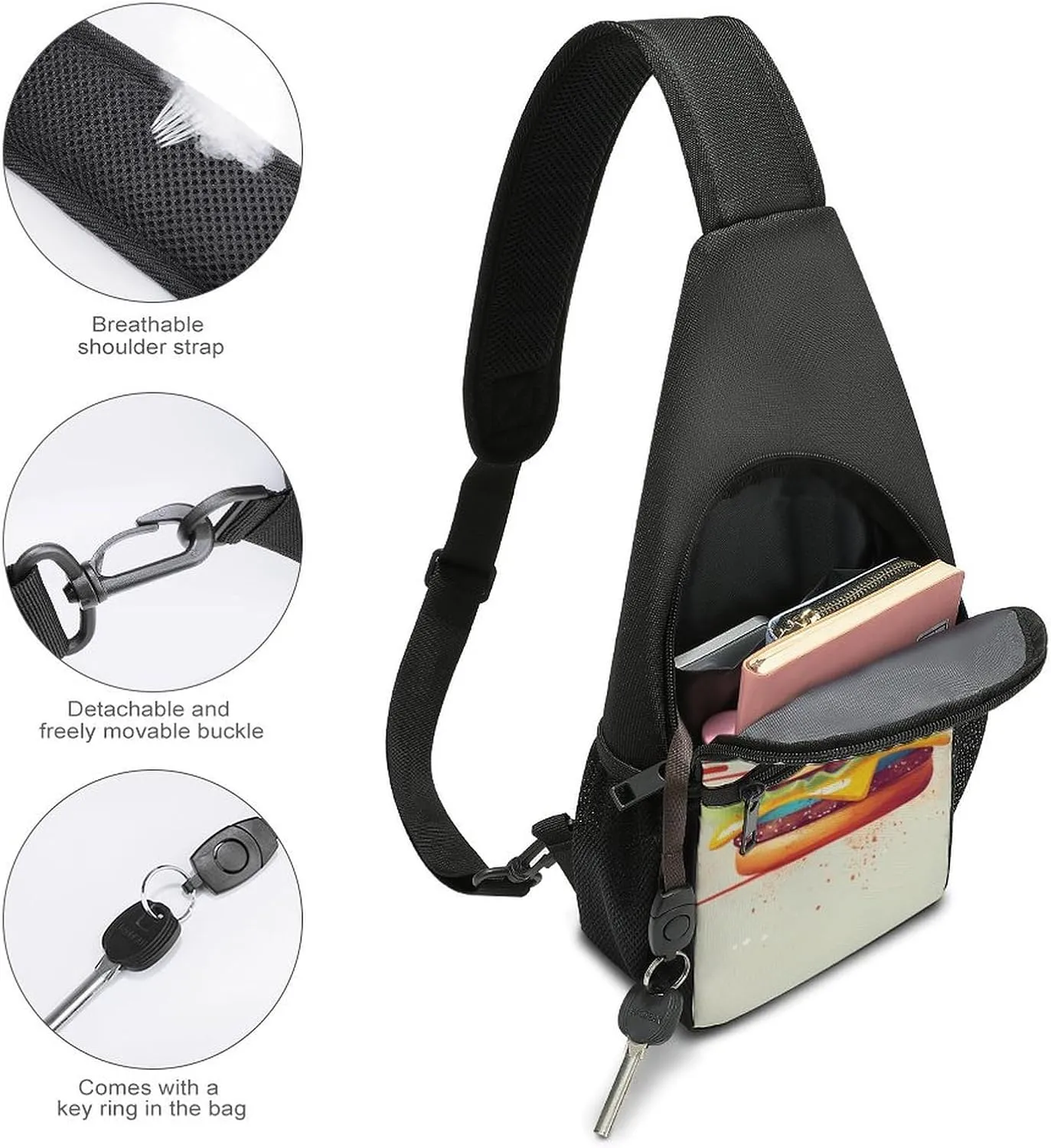Chest Bag Sling Bag for Men Women Tomorrow I'll Start Running Sport Sling Backpack Lightweight Shoulder Bag for Travel