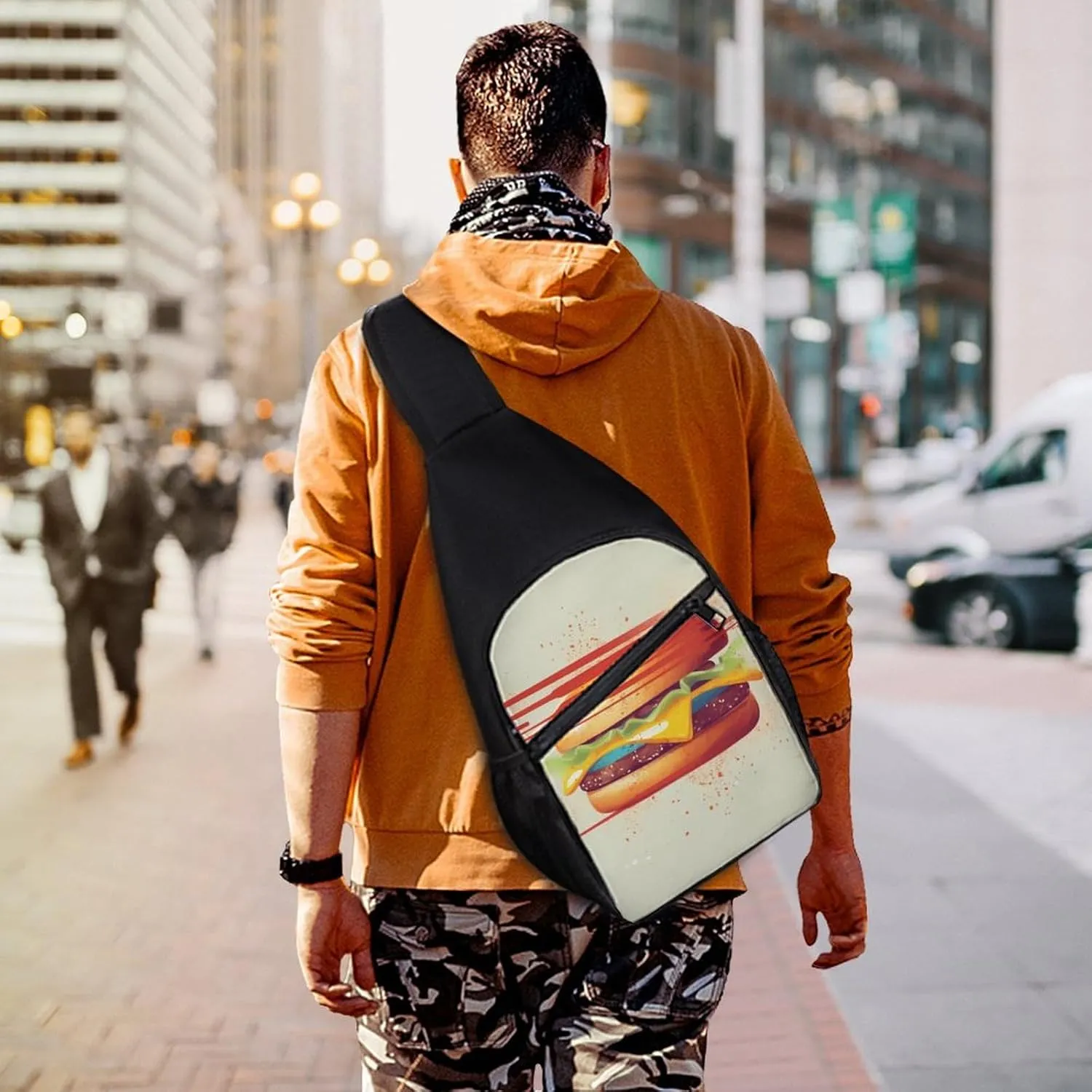 Chest Bag Sling Bag for Men Women Tomorrow I'll Start Running Sport Sling Backpack Lightweight Shoulder Bag for Travel
