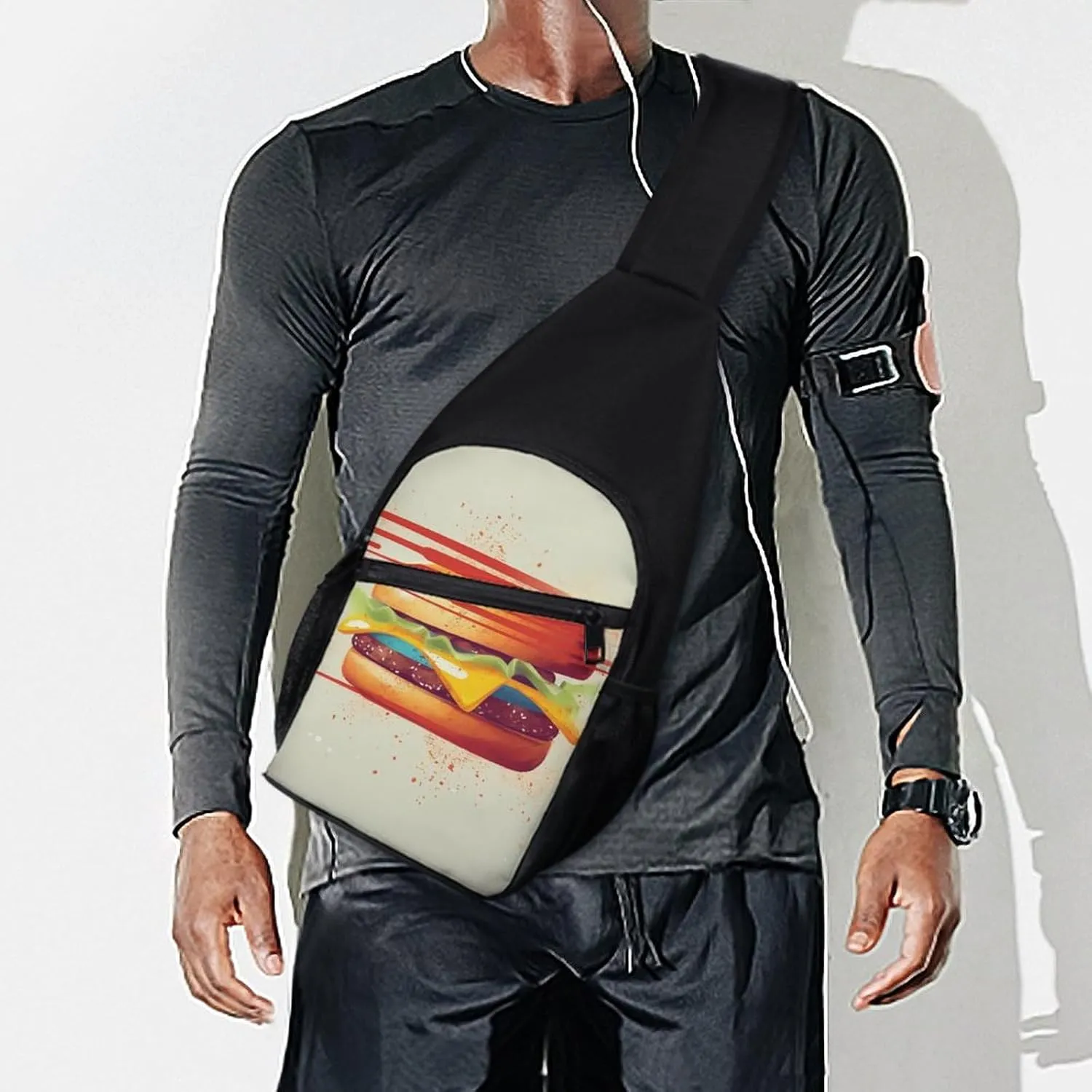 Chest Bag Sling Bag for Men Women Tomorrow I'll Start Running Sport Sling Backpack Lightweight Shoulder Bag for Travel