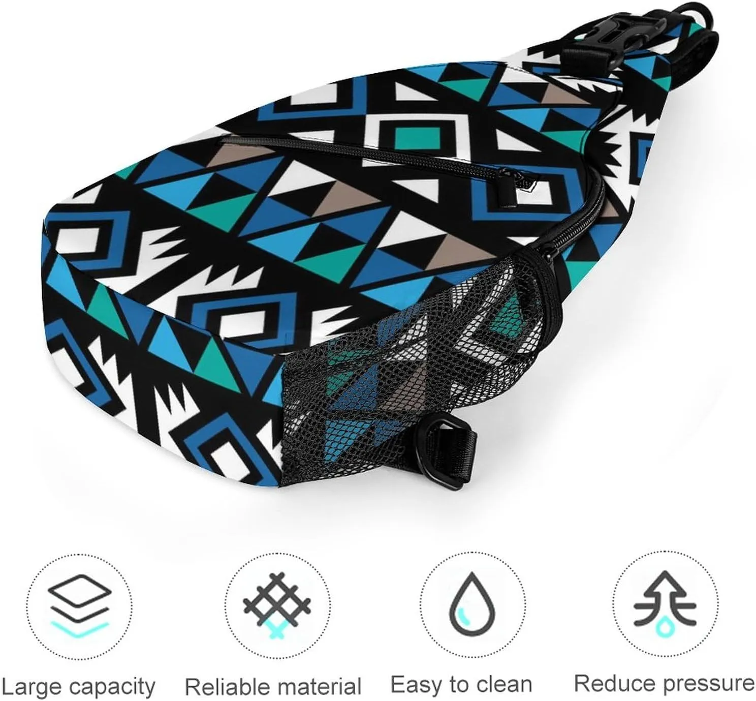 Chest Cross Body Bag Compatible with Tribal Ethnic Aztec Native American Decor Sling Shoulder Backpack for Women, Adjustable and Comfortable Gym Sack, Anti Theft Cycling Traveling Hiking Daypack