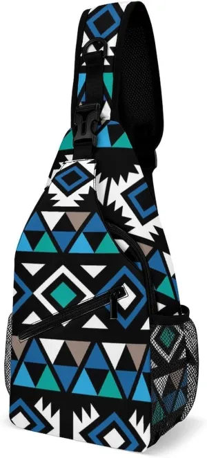 Chest Cross Body Bag Compatible with Tribal Ethnic Aztec Native American Decor Sling Shoulder Backpack for Women, Adjustable and Comfortable Gym Sack, Anti Theft Cycling Traveling Hiking Daypack