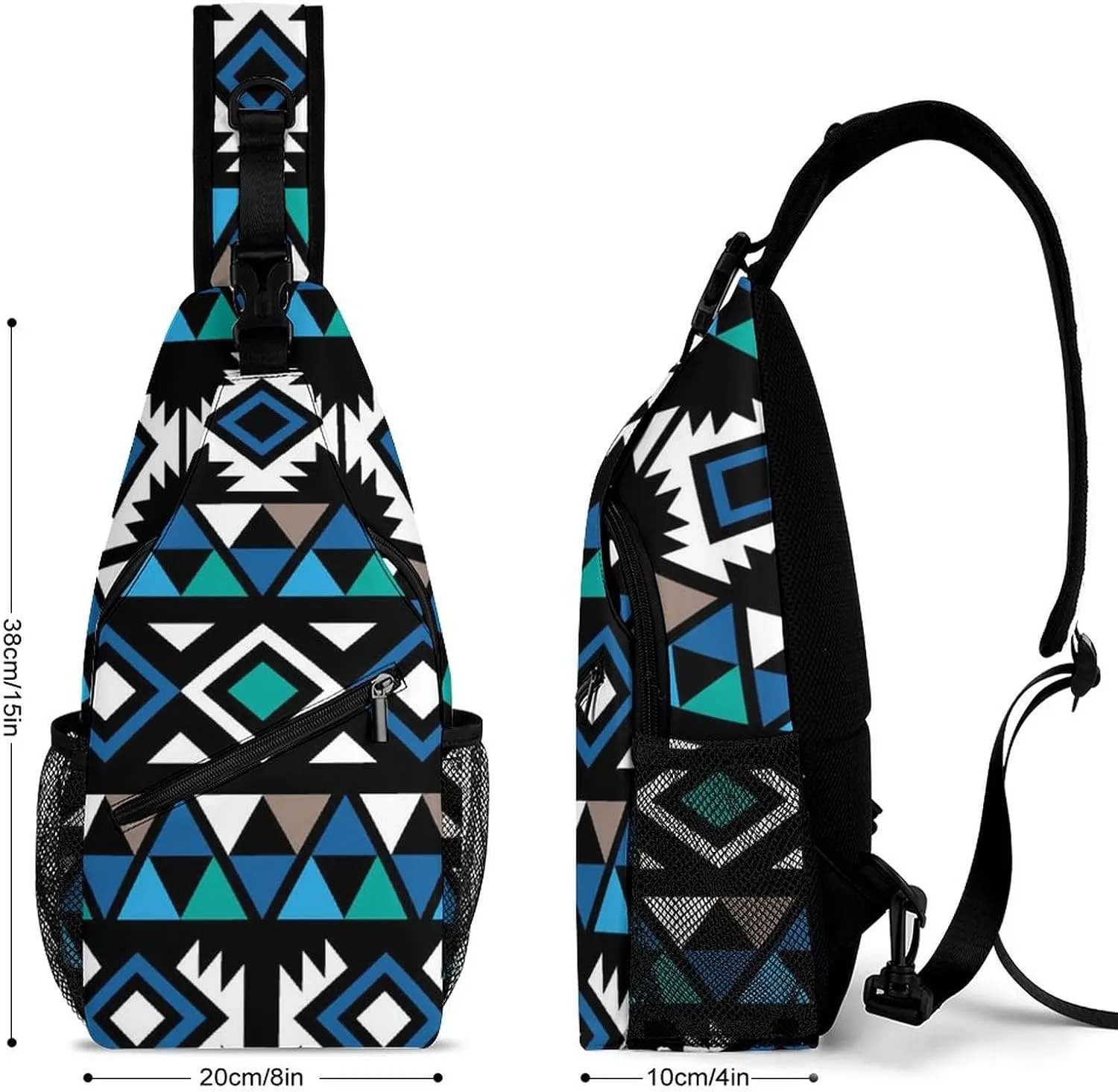 Chest Cross Body Bag Compatible with Tribal Ethnic Aztec Native American Decor Sling Shoulder Backpack for Women, Adjustable and Comfortable Gym Sack, Anti Theft Cycling Traveling Hiking Daypack