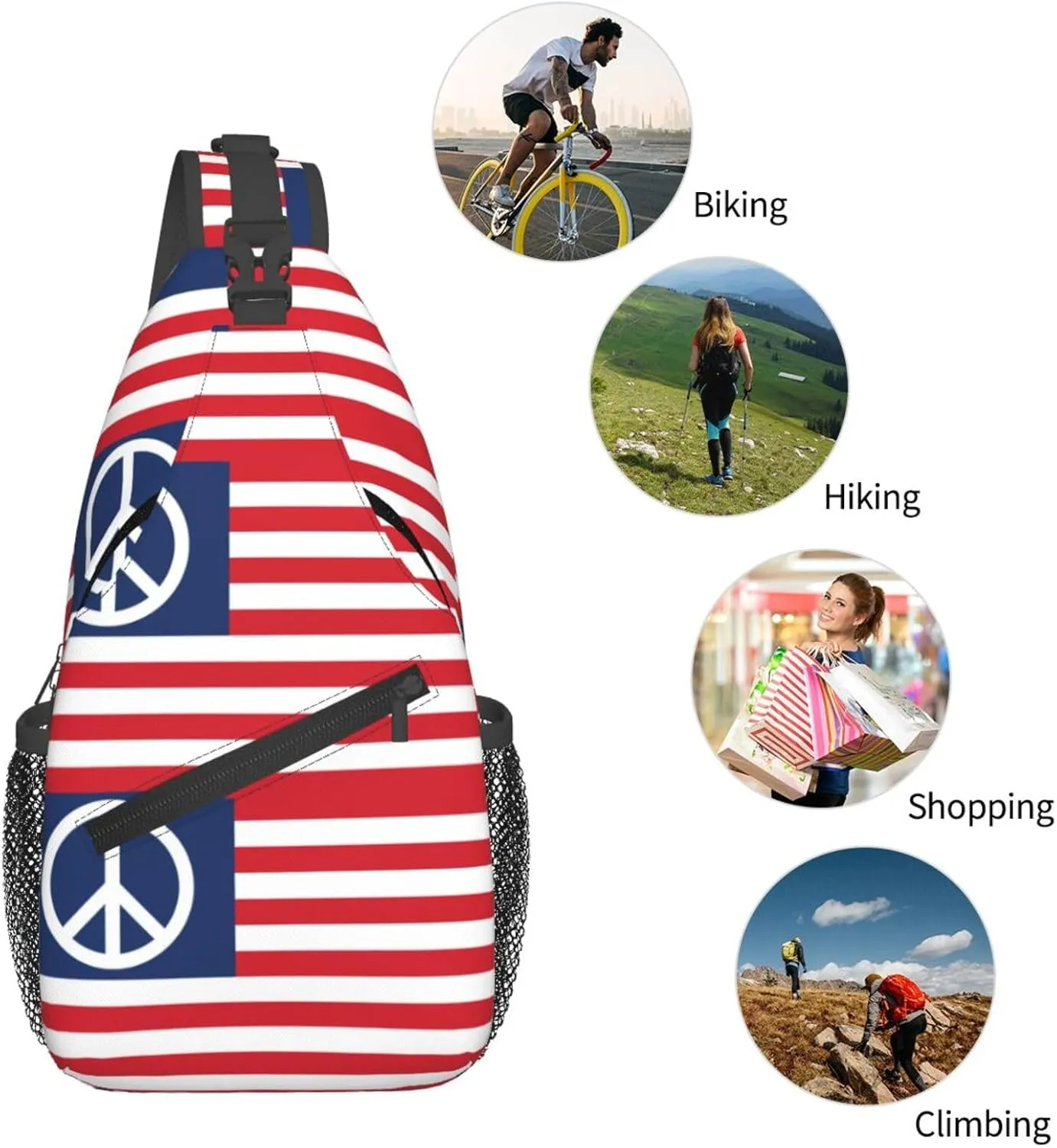 Chest Sling Bag Crossbody Shoulder Backpack Bag Gym Cycling Travel Hiking Daypack Cross Bag