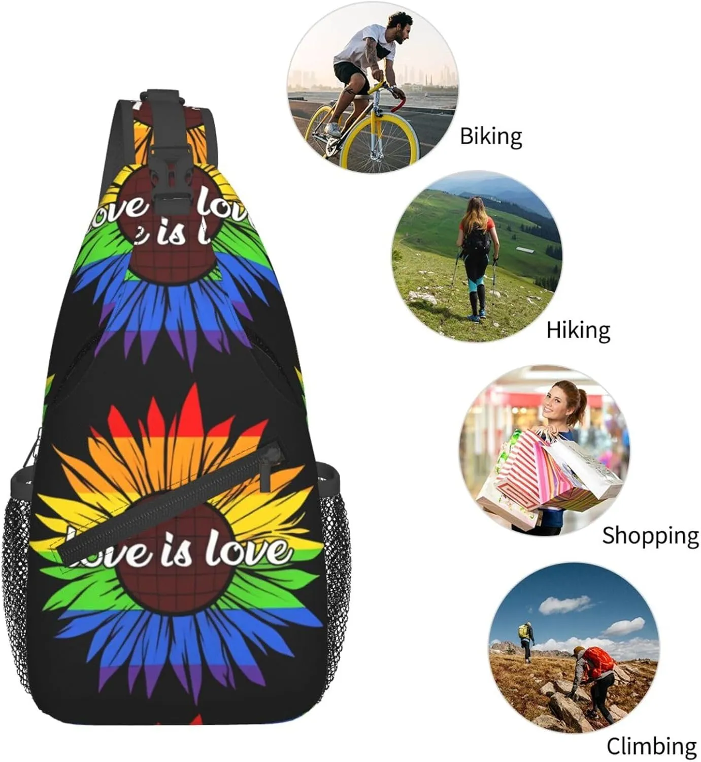 Chest Sling Bag Crossbody Shoulder Backpack Bag Gym Cycling Travel Hiking Daypack Cross Bag