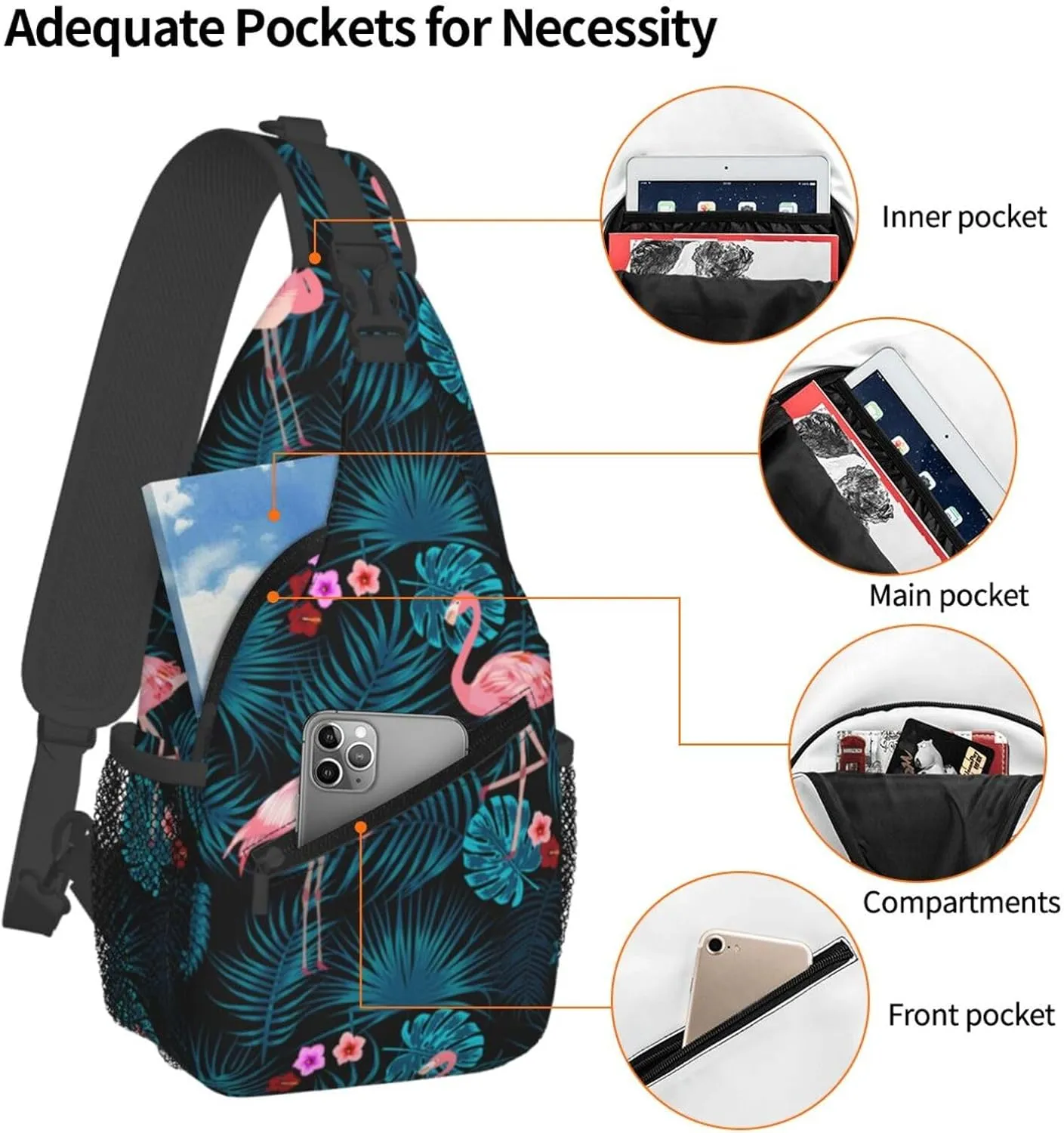 Chest Sling Bag Crossbody Shoulder Backpack Bag Gym Cycling Travel Hiking Daypack Cross Bag