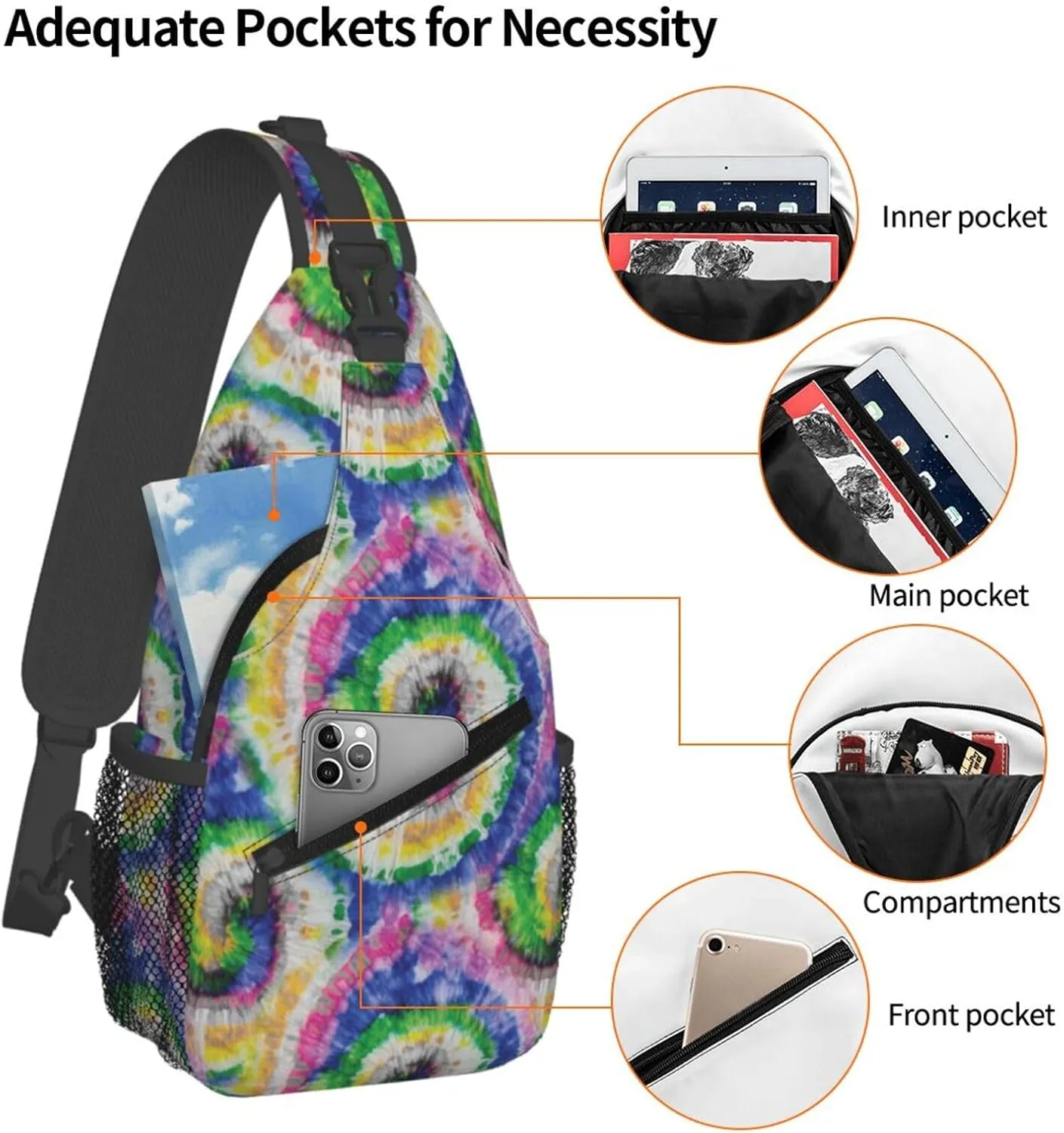 Chest Sling Bag Crossbody Shoulder Backpack Bag Gym Cycling Travel Hiking Daypack Cross Bag