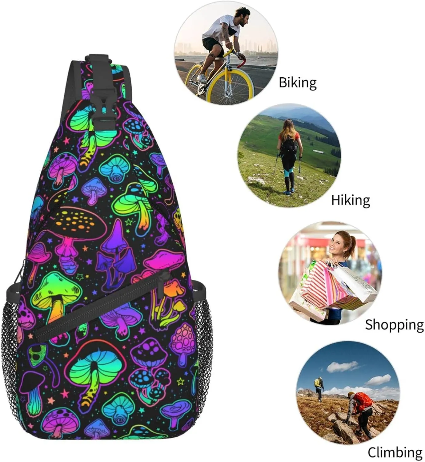 Chest Sling Bag Crossbody Shoulder Backpack Bag Gym Cycling Travel Hiking Daypack Cross Bag