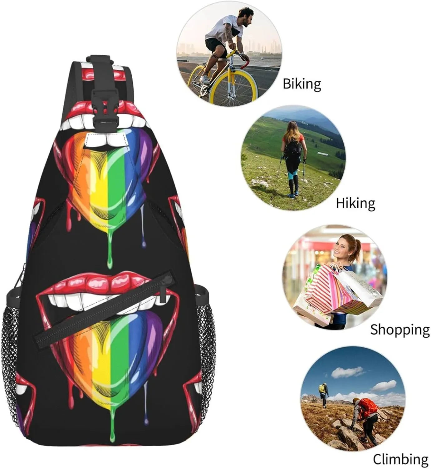 Chest Sling Bag Crossbody Shoulder Backpack Bag Gym Cycling Travel Hiking Daypack Cross Bag