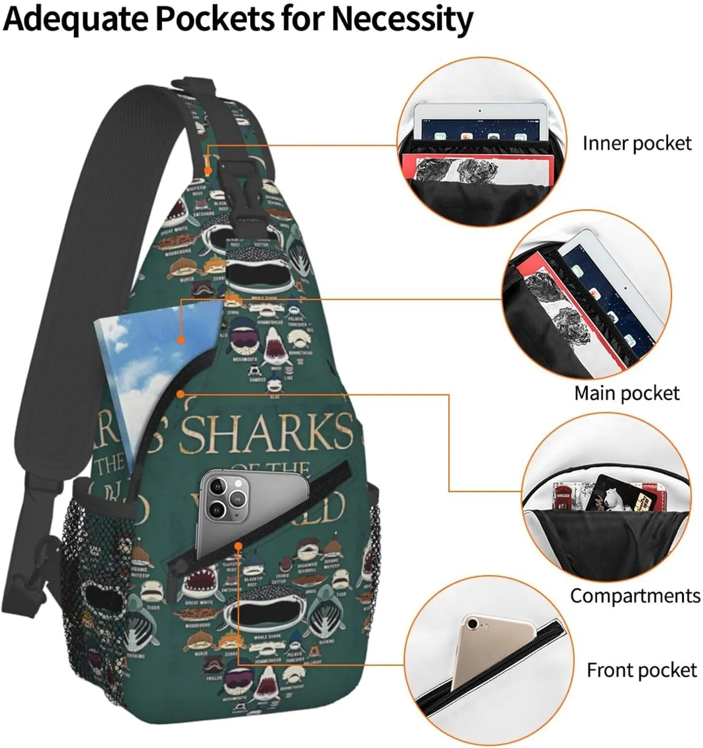Chest Sling Bag Crossbody Shoulder Backpack Bag Gym Cycling Travel Hiking Daypack Cross Bag