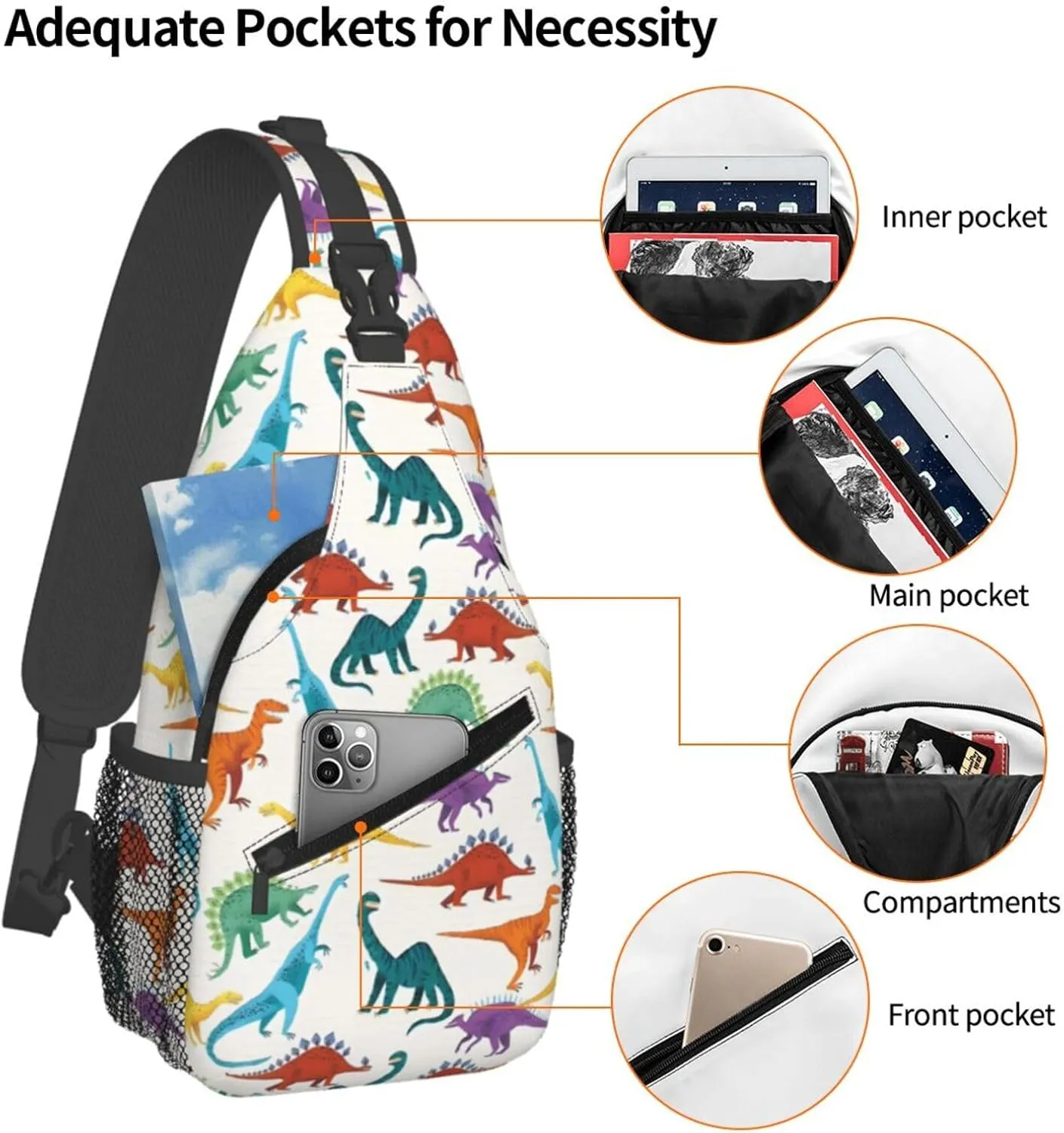 Chest Sling Bag Crossbody Shoulder Backpack Bag Gym Cycling Travel Hiking Daypack Cross Bag
