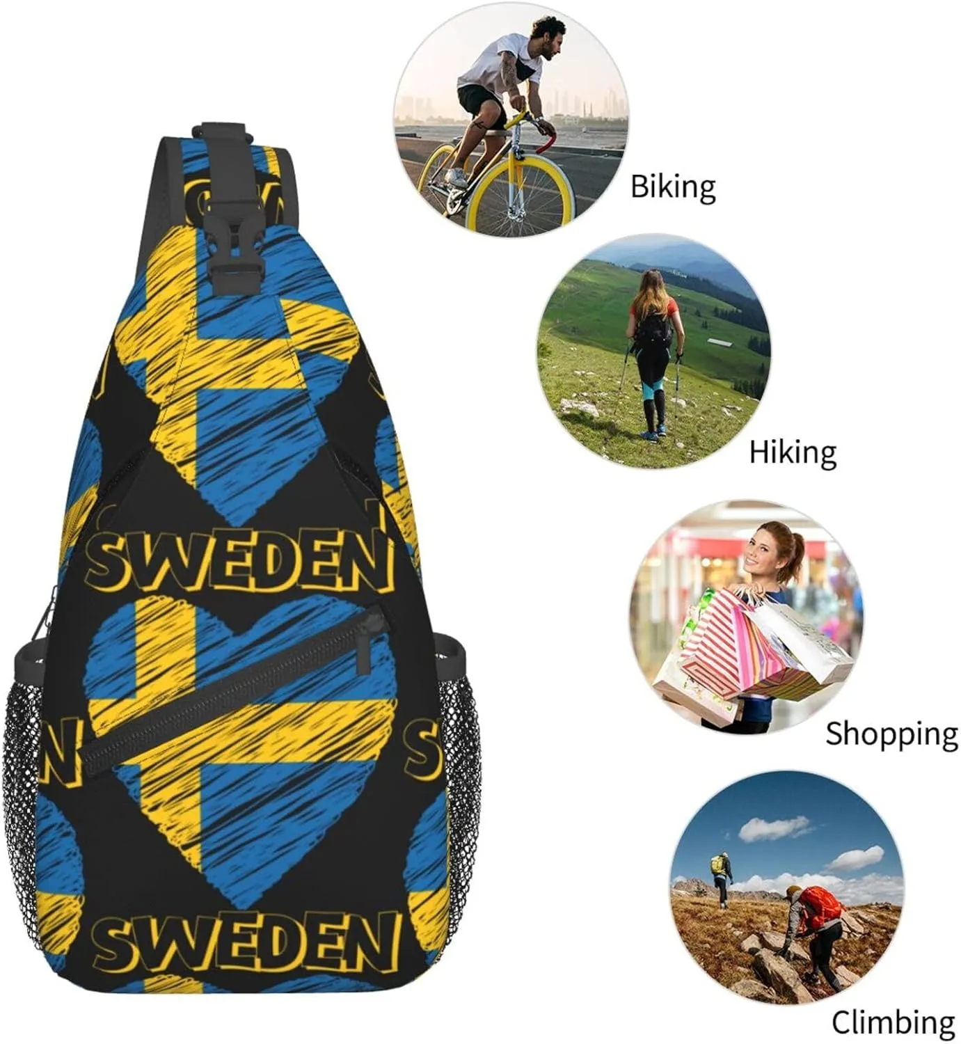 Chest Sling Bag Crossbody Shoulder Backpack Bag Gym Cycling Travel Hiking Daypack Cross Bag
