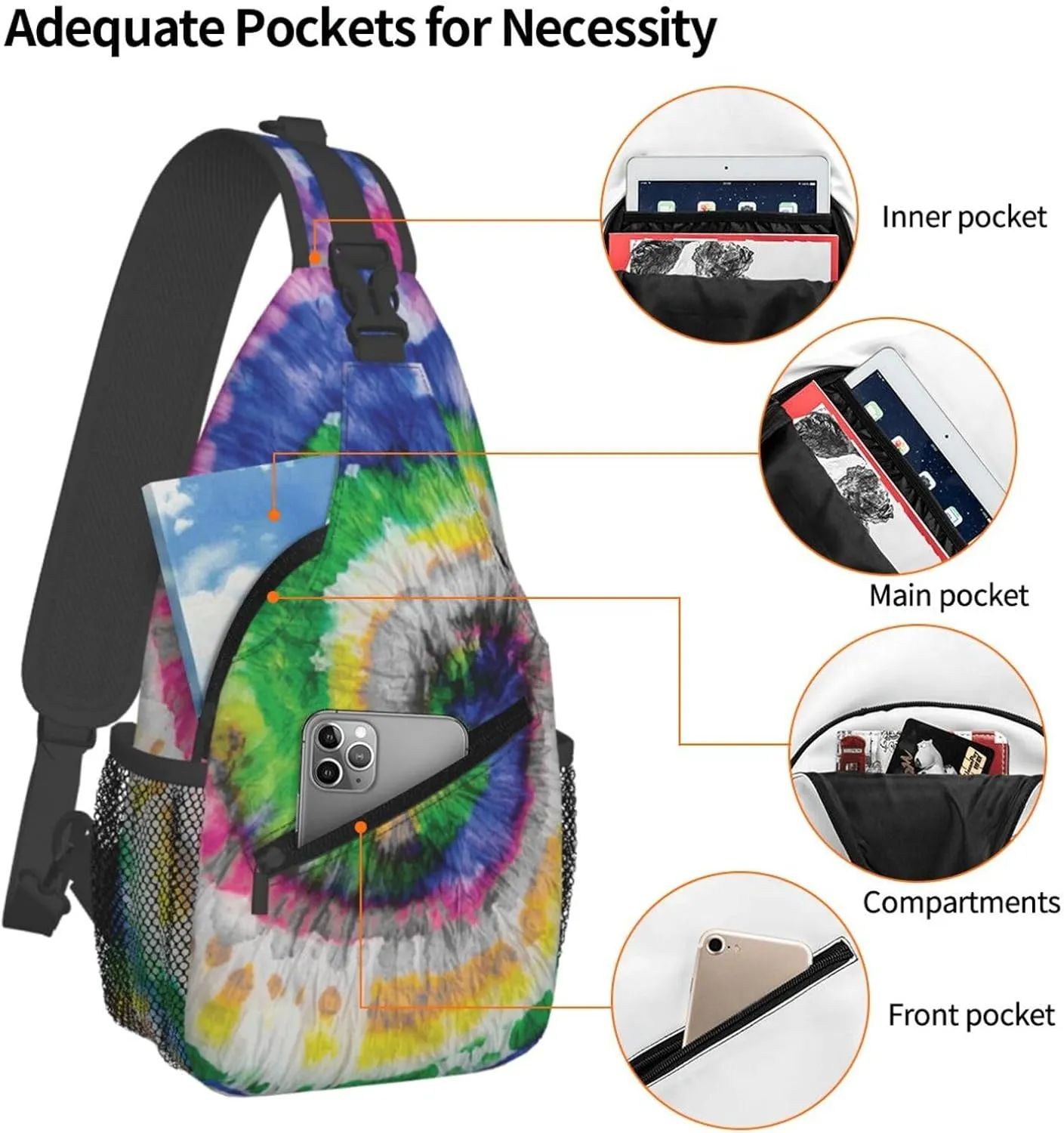 Chest Sling Bag Crossbody Shoulder Backpack Bag Gym Cycling Travel Hiking Daypack Cross Bag