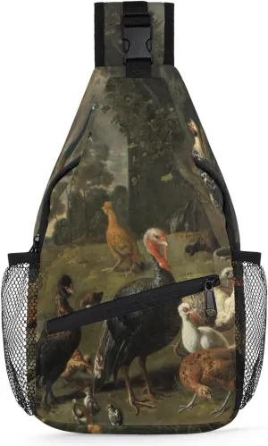 Chicken Duck Bird Sling Bag for Women Men Crossbody Sling Backpack Shoulder Bag Chest Bag Daypack for Travel Hiking Outdoor