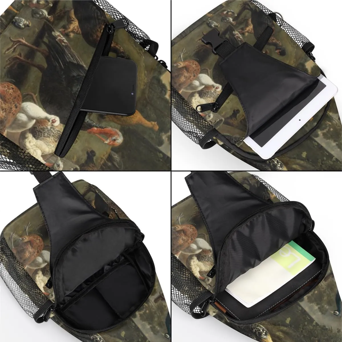 Chicken Duck Bird Sling Bag for Women Men Crossbody Sling Backpack Shoulder Bag Chest Bag Daypack for Travel Hiking Outdoor