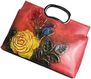 Chinese Republican Style Mother Bag | Retro Embossed Tote Handbag
