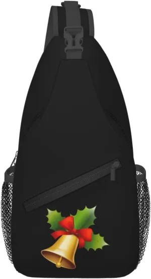 Christmas Bell Crossbody Bags For Women Men Chest Backpack Gym Shoulder Bag Travel Outdoor Sports Casual Crossbody Bags