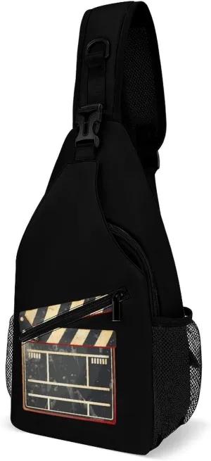 Cinema Clapper Board Sling Bag for Men Women Durable Crossbody Backpack Chest Bag Daypack for Travel Hiking