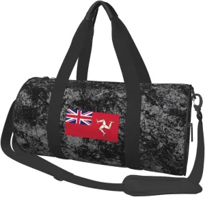 Civil Ensign of The Isle of Man Flag Convertible Garment Bag with Shoulder Strap, Carry on Garment Duffel Bag for Men Women - Rolling Foldable for Travel Luggage Bags (Black)