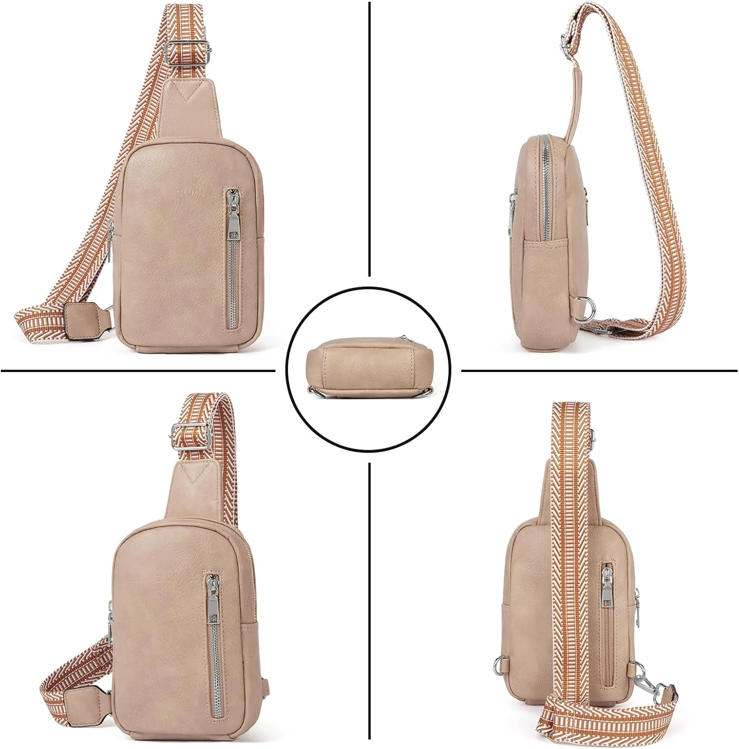 CLUCI Small Sling Bag for Women Vegan Leather Crossbody Chest Bags Trendy, Women's Fanny Pack