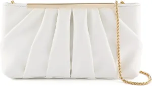 Clutch Purse Dressy Pleated Formal Evening Bag Simple Classy Handbag for Women