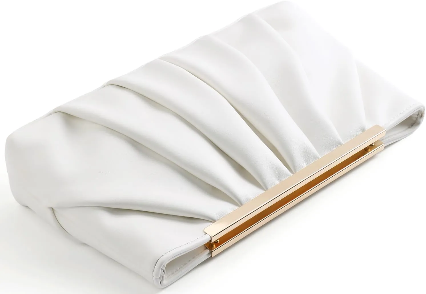 Clutch Purse Dressy Pleated Formal Evening Bag Simple Classy Handbag for Women