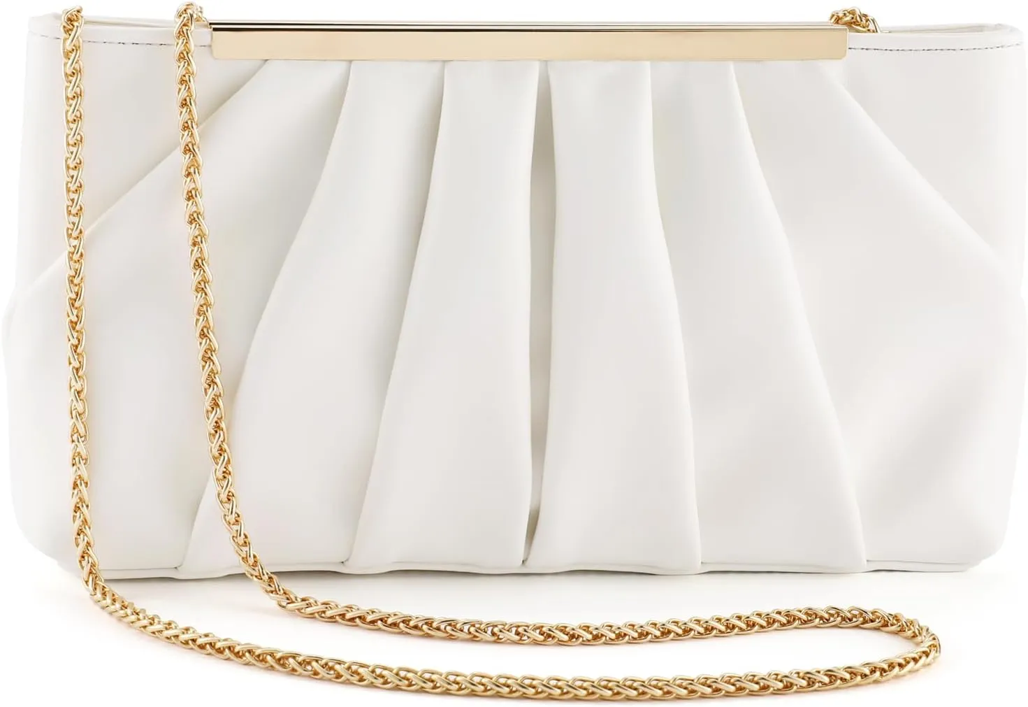 Clutch Purse Dressy Pleated Formal Evening Bag Simple Classy Handbag for Women