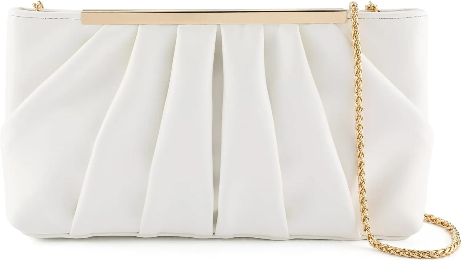 Clutch Purse Dressy Pleated Formal Evening Bag Simple Classy Handbag for Women