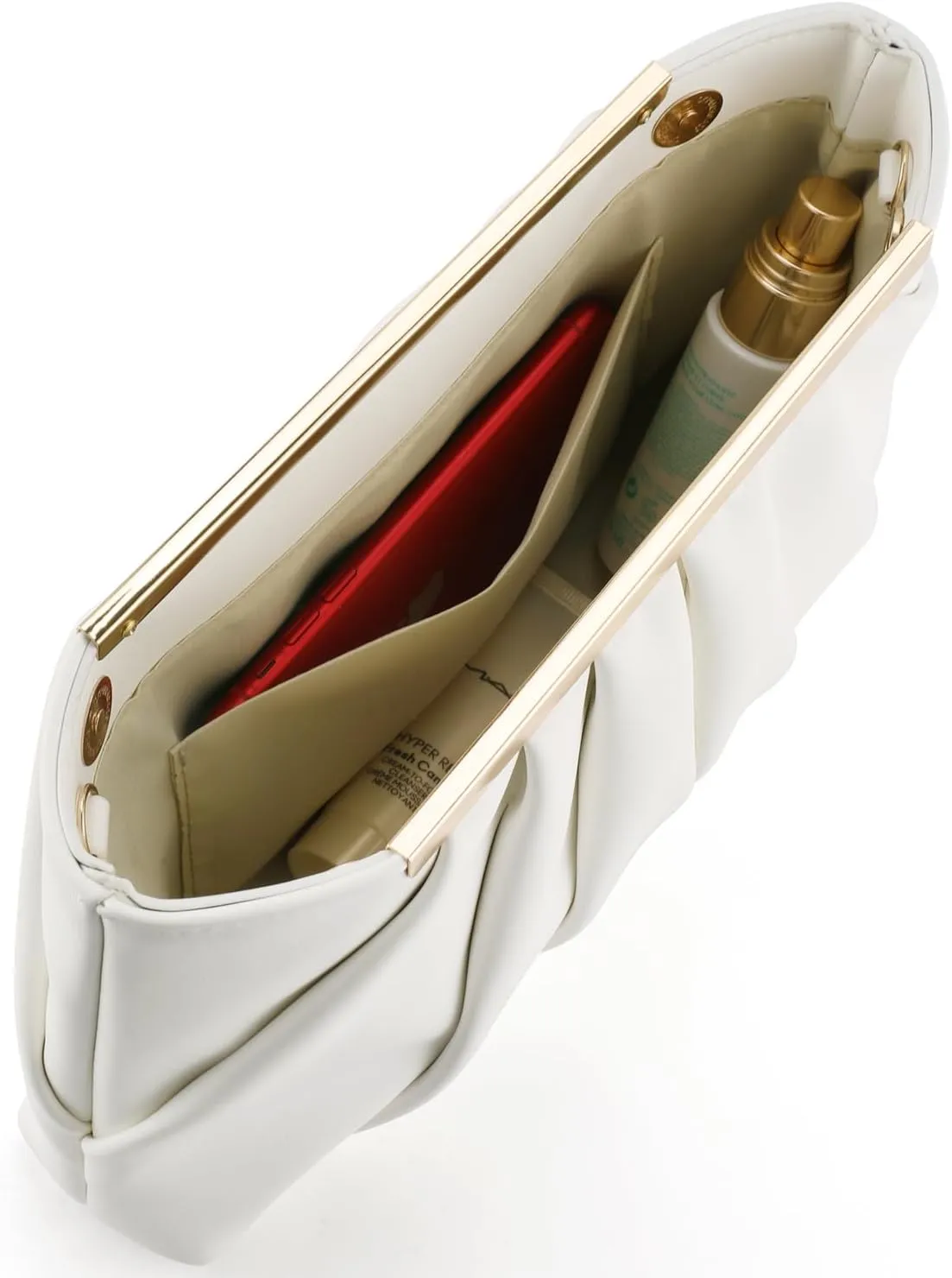 Clutch Purse Dressy Pleated Formal Evening Bag Simple Classy Handbag for Women