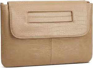 Clutch Purses for Women Crocodile Grain Leather Envelope Clutch Crossbody Bag With Detachable Shoulder Straps
