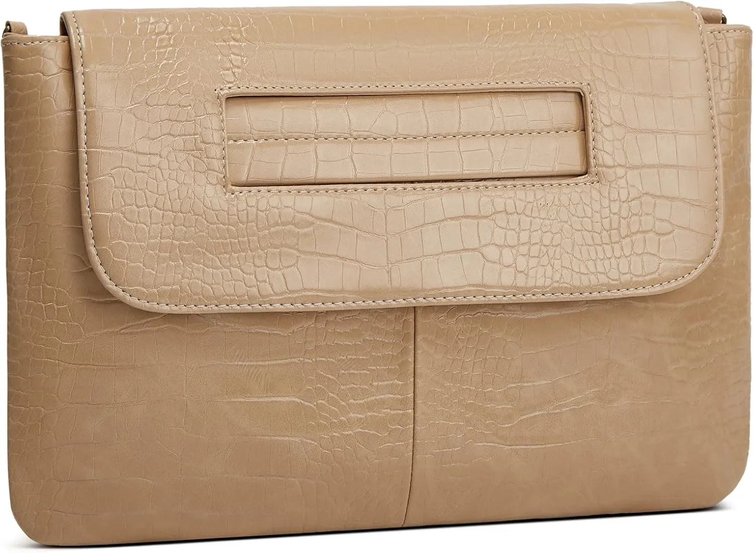 Clutch Purses for Women Crocodile Grain Leather Envelope Clutch Crossbody Bag With Detachable Shoulder Straps